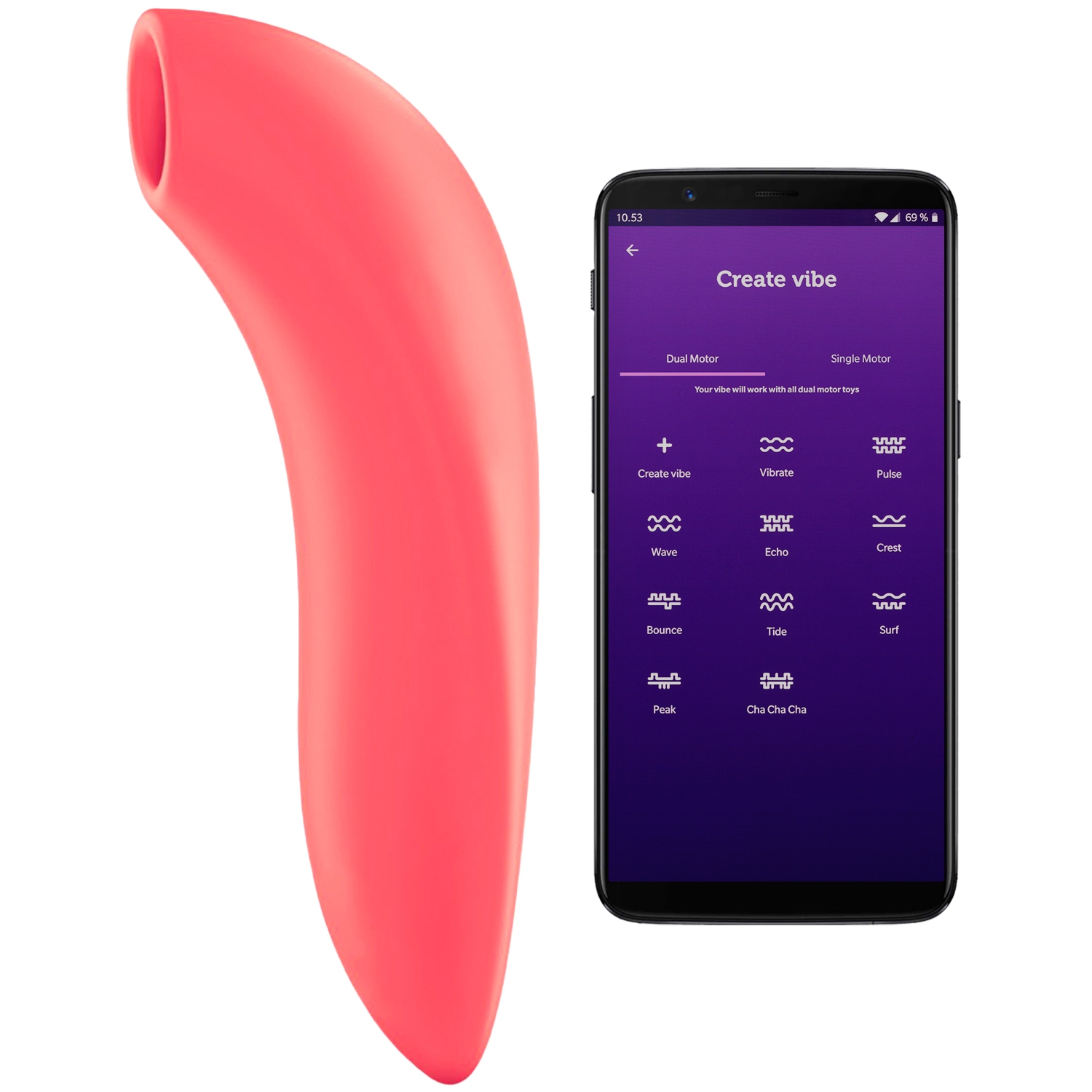 We-Vibe Melt App-Controlled Clitoral Stimulator - Coral